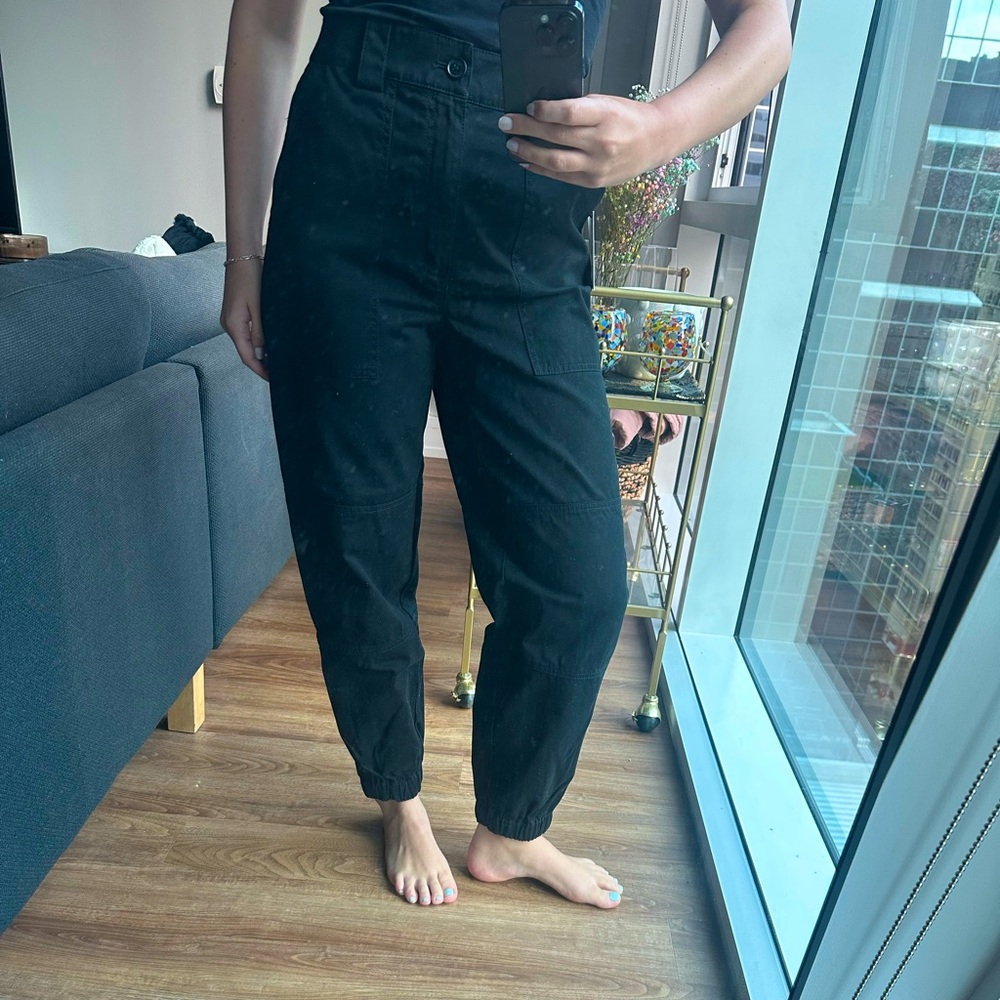 Black High-Waisted Jogger Pants